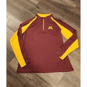 MINNESOTA GOLDEN GOPHERS COLOSSEUM MENS 1/4 ZIP TOP (L) NWT MAROON & YELLOW